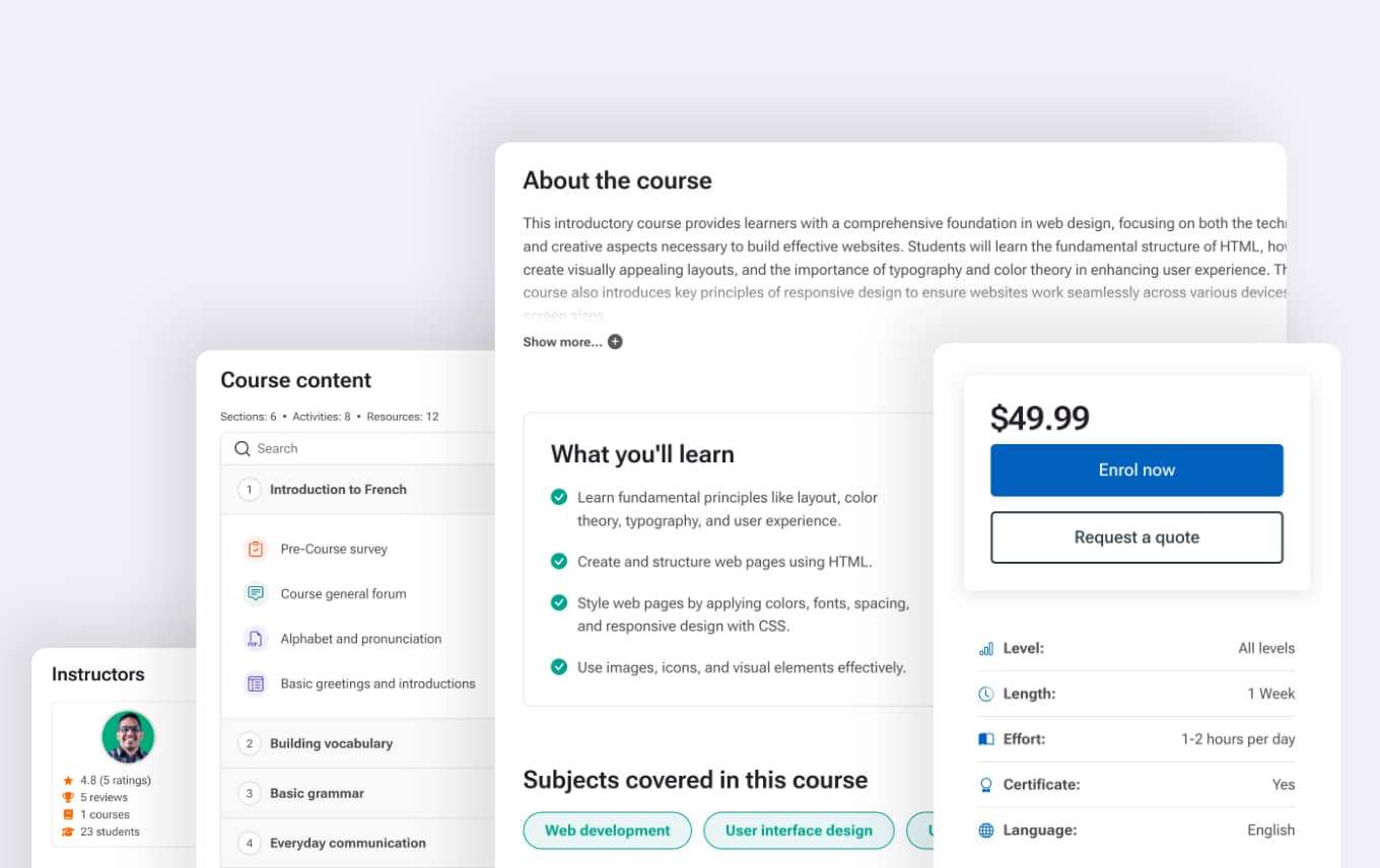 Flexible course information