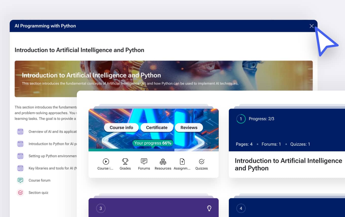 Modern modal course experience