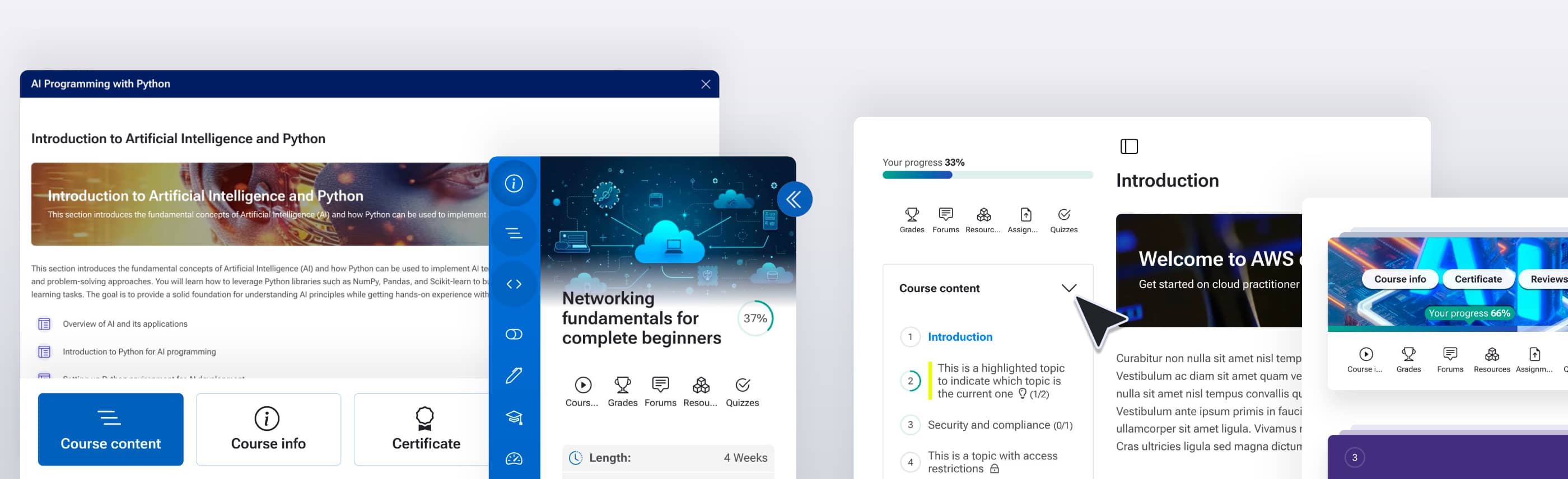 Custom course homepages