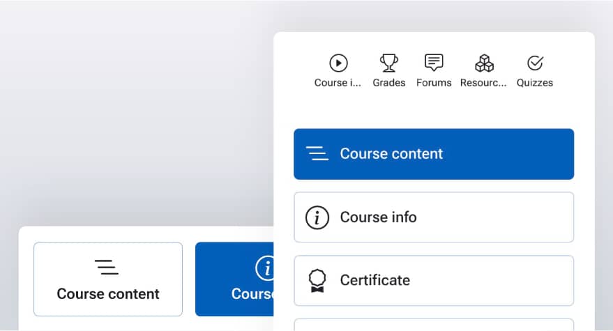 Custom course menu