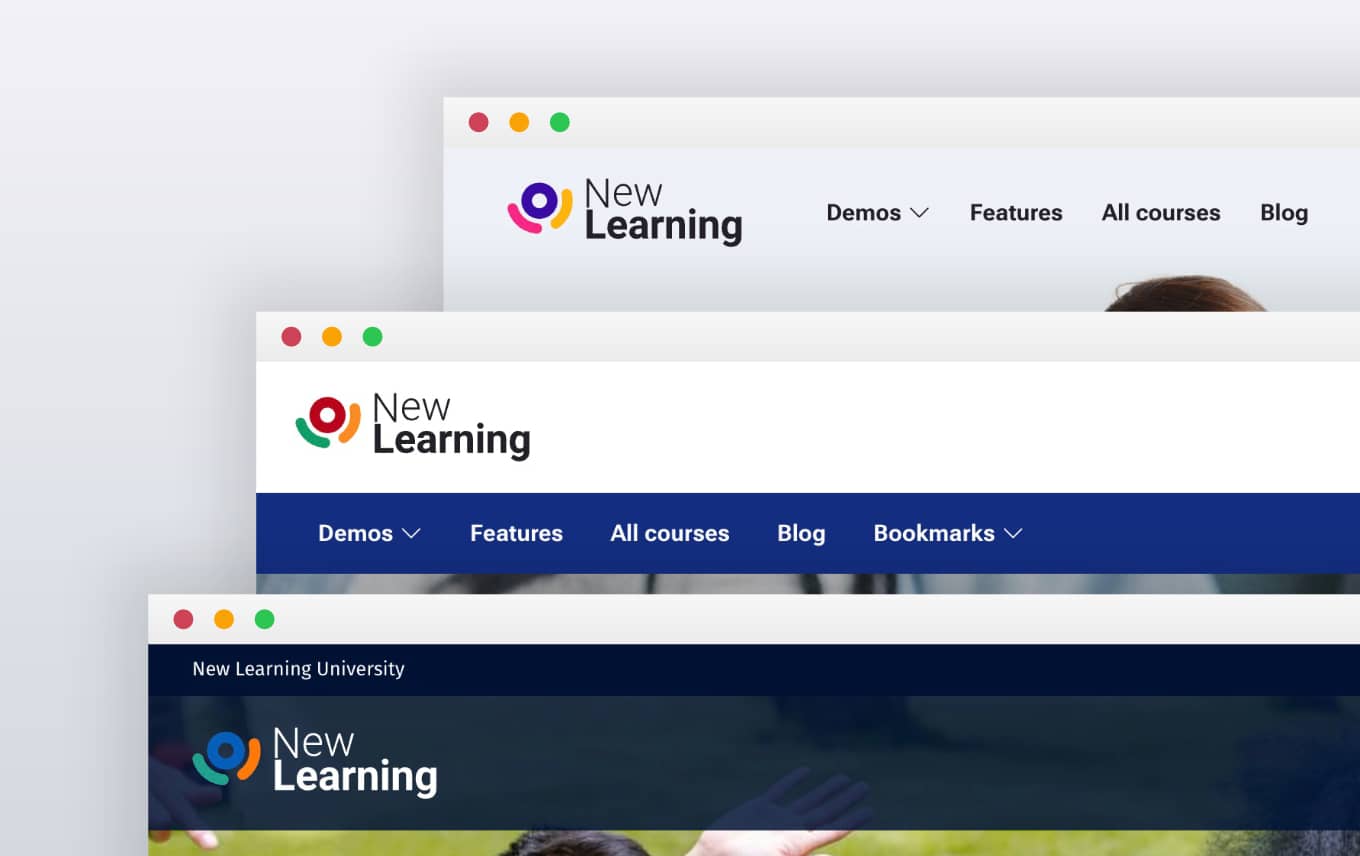 Multiple header styles and layouts