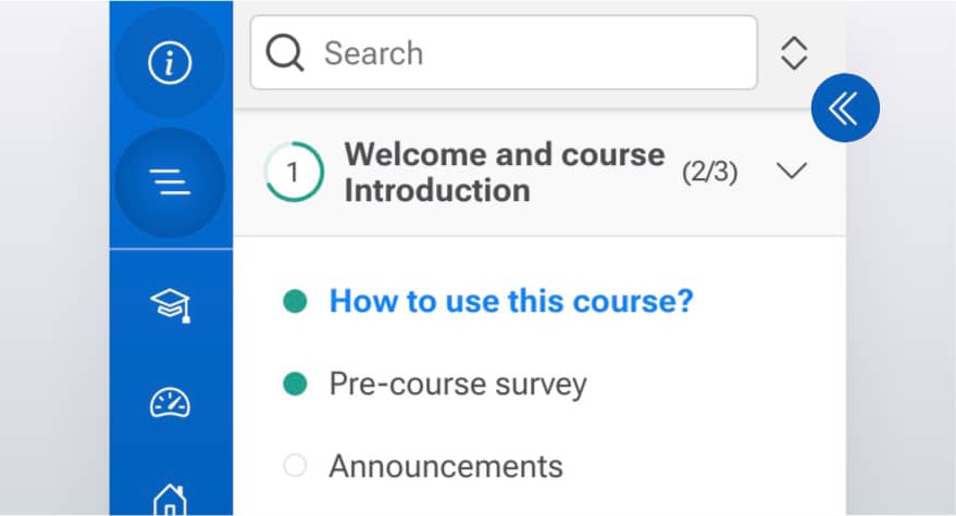 Course table of contents