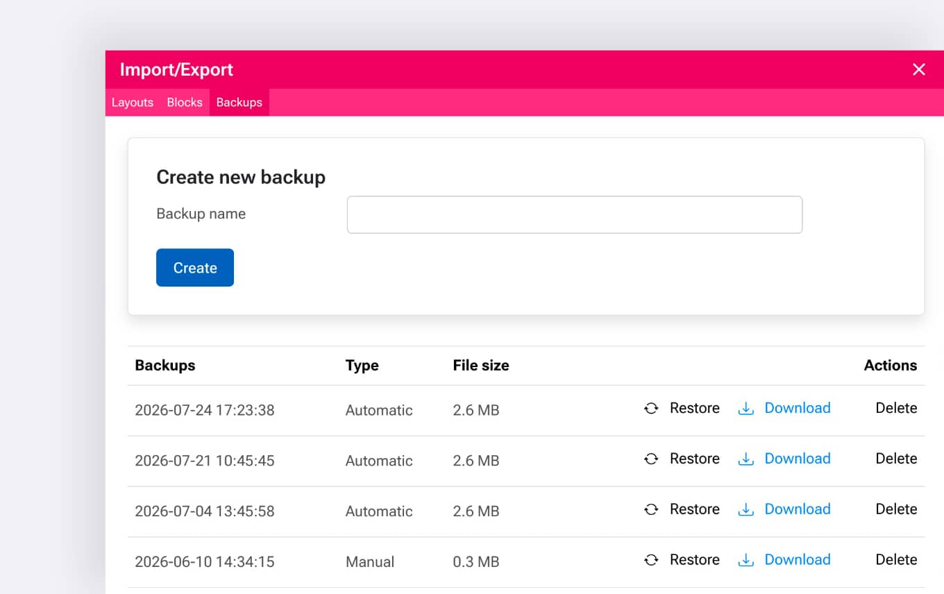 Export and reuse content